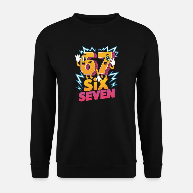 Sechs Sieben Zeichentrickfiguren Design - Unisex Pullover - Schwarz
