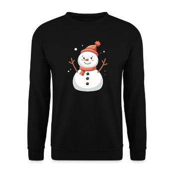 Bonhomme de neige douillet Fantaisie hivernale - Sweat-shirt Unisexe - noir - Devant - Alina (178cm) & Michal (187cm)