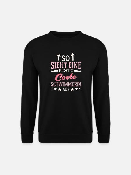 So sieht eine richtig coole Schwimmerin aus  - Unisex Pullover - Schwarz