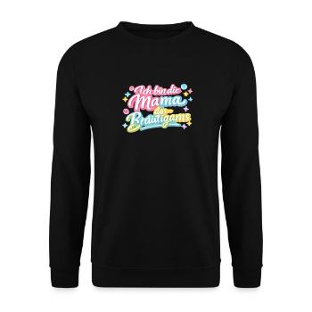 Mama des Bräutigams Geschenkidee - Unisex Pullover - Schwarz - Vorne - Alina (178cm) & Michal (187cm)