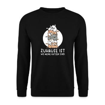 Chat propriétaire de chat, chat dit cadeau - Sweat-shirt Unisexe - noir - Devant - Alina (178cm) & Michal (187cm)