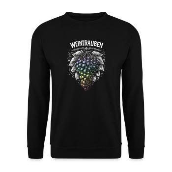 Grapes Rainbow Motif - Unisex Sweatshirt - black - Front - Alina (178cm) & Michal (187cm)