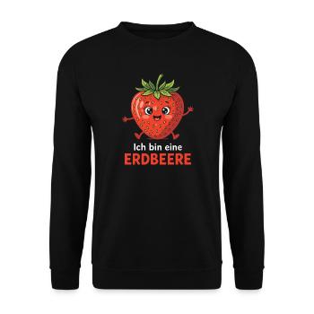 Costume de fraise Fruits Fruits sucrés Carnaval Vegan - Sweat-shirt Unisexe - noir - Devant - Alina (178cm) & Michal (187cm)
