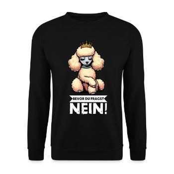 Avant de demander un Caniche Propriétaire de Caniche Chien - Sweat-shirt Unisexe - noir - Devant - Alina (178cm) & Michal (187cm)