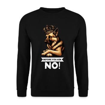 Avant de demander aux bergers allemands - Sweat-shirt Unisexe - noir - Devant - Alina (178cm) & Michal (187cm)