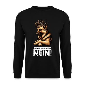Avant que vous ne demandiez aux bergers bergers allemands - Sweat-shirt Unisexe - noir - Devant - Alina (178cm) & Michal (187cm)