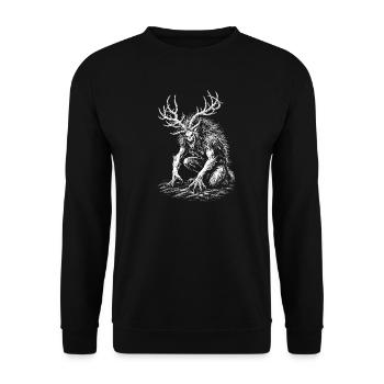 The Demon – the demon of the Slavic forests and night - Unisex Sweatshirt - black - Front - Alina (178cm) & Michal (187cm)