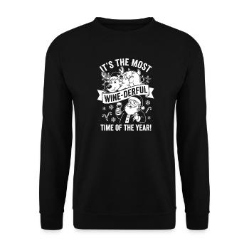 It’s the Most Wine-derful Time - Unisex Pullover - Schwarz - Vorne - Alina (178cm) & Michal (187cm)