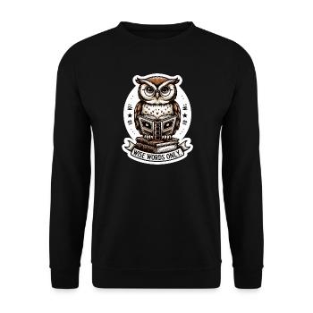 Wise owl reading book - Unisex Sweatshirt - black - Front - Alina (178cm) & Michal (187cm)