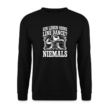 Niemals ohne Line Dance - Unisex Pullover - Schwarz - Vorne - Alina (178cm) & Michal (187cm)