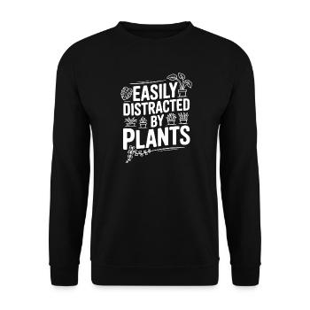 Easily Distracted by Plants - Unisex Sweatshirt - black - Front - Alina (178cm) & Michal (187cm)