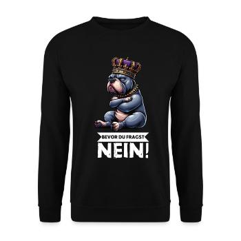Bevor Du Fragst Nein American Bully Bully Pit - Unisex Pullover - Schwarz - Vorne - Alina (178cm) & Michal (187cm)