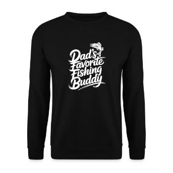 Vaters Lieblings Angelbuddy - Unisex Pullover - Schwarz - Vorne - Alina (178cm) & Michal (187cm)