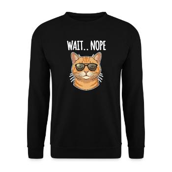 Cat No - Unisex Sweatshirt - black - Front - Alina (178cm) & Michal (187cm)