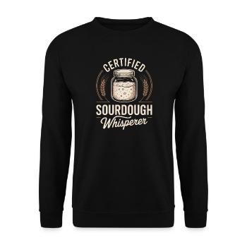 Zertifizierter Sauerteigflüsterer - Unisex Pullover - Schwarz - Vorne - Alina (178cm) & Michal (187cm)
