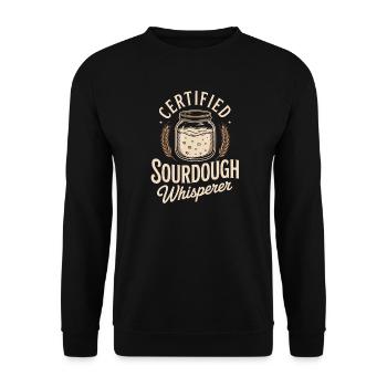 Zertifizierter Sauerteigflüsterer - Unisex Pullover - Schwarz - Vorne - Alina (178cm) & Michal (187cm)