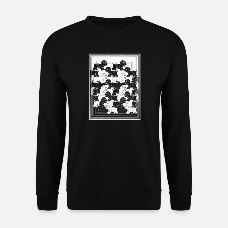 Dachshund Puppies in Monochrome Pattern - Unisex Sweatshirt - black
