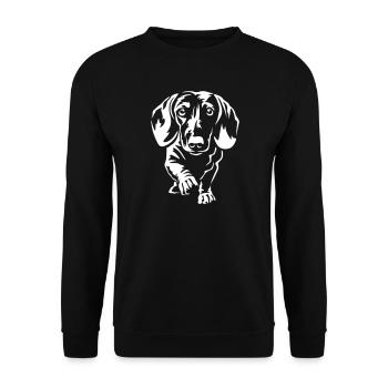 Teckel « Édition Noire » - Sweat-shirt Unisexe - noir - Devant - Alina (178cm) & Michal (187cm)