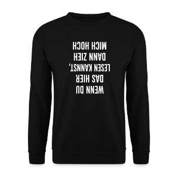 White Capital Letter Statement - Unisex Sweatshirt - black - Front - Alina (178cm) & Michal (187cm)