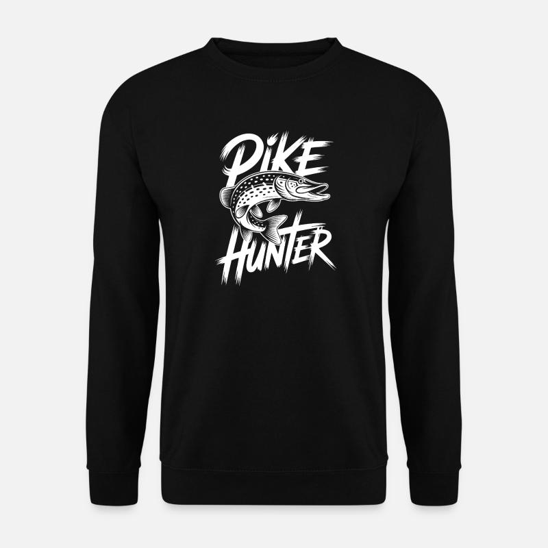 Hecht angeln - Unisex Pullover - Schwarz