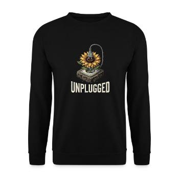 Fleur déconnectée - Sweat-shirt Unisexe - noir - Devant - Alina (178cm) & Michal (187cm)