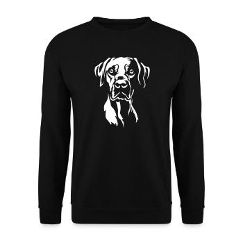 Rhodesian Ridgeback Head "Black Edition" - Unisex Sweatshirt - black - Front - Alina (178cm) & Michal (187cm)