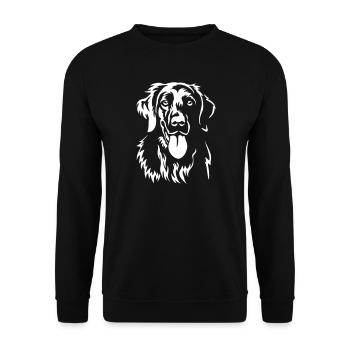 Tête de Retriever à pelage plat « Édition noire » - Sweat-shirt Unisexe - noir - Devant - Alina (178cm) & Michal (187cm)