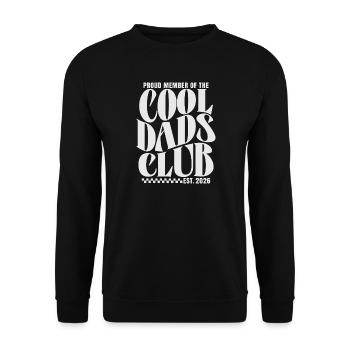 Club des papas cool - Cadeau pour futurs papas 2026 - Sweat-shirt Unisexe - noir - Devant - Alina (178cm) & Michal (187cm)