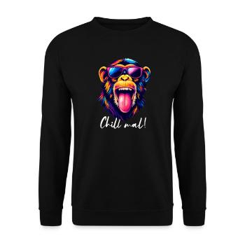 Chill Times Cool Pop Art Style Monkey - Sweat-shirt Unisexe - noir - Devant - Alina (178cm) & Michal (187cm)