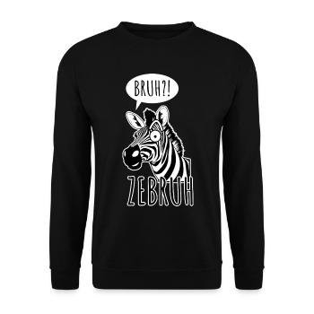 Zebra Bro - A ZeBRUH! - Unisex Sweatshirt - black - Front - Alina (178cm) & Michal (187cm)