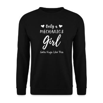 Mécanicienne, Technicienne automobile drôle - Sweat-shirt Unisexe - noir - Devant - Alina (178cm) & Michal (187cm)