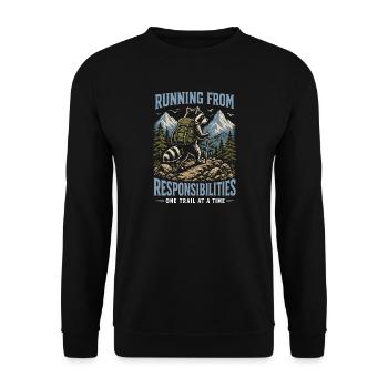 Running from Responsibilities-One Trail at a Time - Unisex Sweatshirt - black - Front - Alina (178cm) & Michal (187cm)