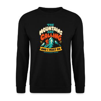 The Mountains Are Calling Hiking - Unisex Pullover - Schwarz - Vorne - Alina (178cm) & Michal (187cm)