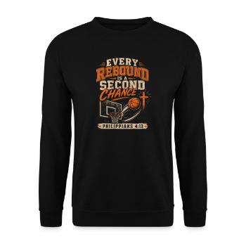 Every rebound is a second chance for Christian - Unisex Sweatshirt - black - Front - Alina (178cm) & Michal (187cm)