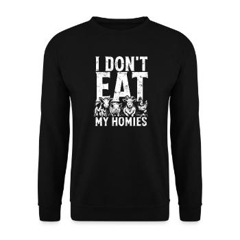 Les potes de la ferme ne mangent pas mes potes - Sweat-shirt Unisexe - noir - Devant - Alina (178cm) & Michal (187cm)