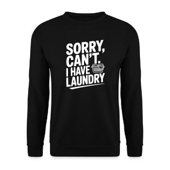 Tut mir leid, geht nicht. Ich habe Wäsche - Unisex Pullover - Schwarz - Vorne - Alina (178cm) & Michal (187cm)