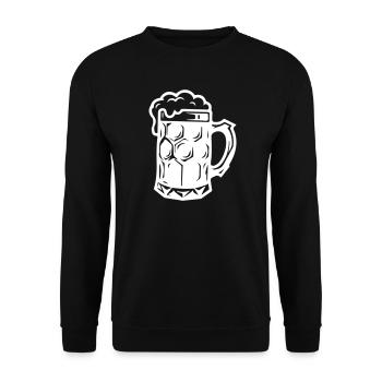 Beer Mug Symbol Booze - Unisex Sweatshirt - black - Front - Alina (178cm) & Michal (187cm)