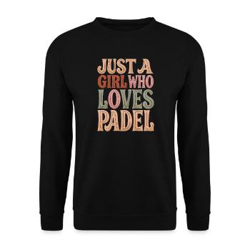 Padel Tennis Spielerin Retro Style - Unisex Pullover - Schwarz - Vorne - Alina (178cm) & Michal (187cm)