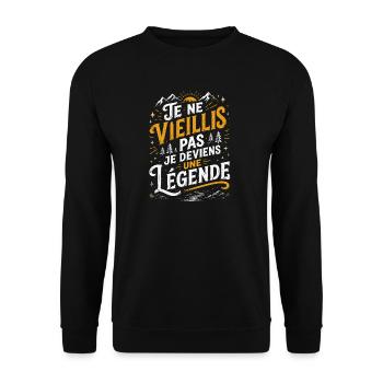 Idée Cadeau Anniversaire Drôle Original Humoristiq - Sweat-shirt Unisexe - noir - Devant - Alina (178cm) & Michal (187cm)