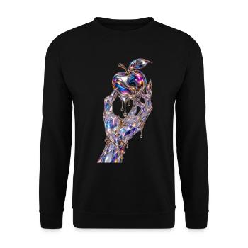 Main de pomme en cristal métallique - Sweat-shirt Unisexe - noir - Devant - Alina (178cm) & Michal (187cm)