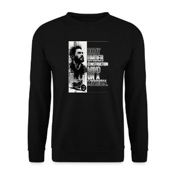 Körper in der Entstehung, Geist auf einer Mission - Unisex Pullover - Schwarz - Vorne - Alina (178cm) & Michal (187cm)