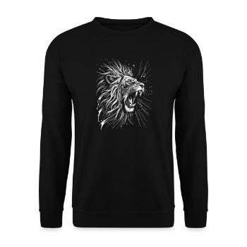 Löwe - Unisex Pullover - Schwarz - Vorne - Alina (178cm) & Michal (187cm)