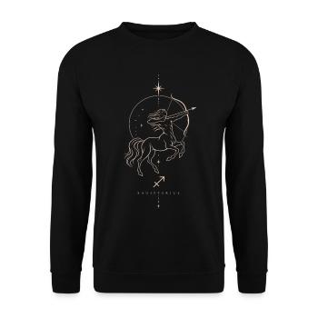 Schütze sternzeichen Astrologie horoskop - Unisex Pullover - Schwarz - Vorne - Alina (178cm) & Michal (187cm)