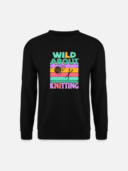 Stricken - Wild about knitting - Unisex Pullover - Schwarz
