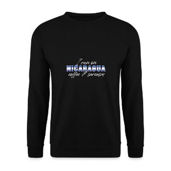 I run on nicaragua coffe and sarcasm Design - Unisex Sweatshirt - black - Front - Alina (178cm) & Michal (187cm)