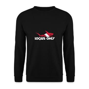 Local uniquement Rouge Blanc Drapeau de plongée Grand requin blanc - Sweat-shirt Unisexe - noir - Devant - Alina (178cm) & Michal (187cm)