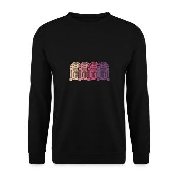 Boîte audio de musique disco rétro Jukebox Collector - Sweat-shirt Unisexe - noir - Devant - Alina (178cm) & Michal (187cm)