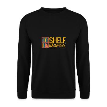 Shelf whisperer Librarian - Unisex Pullover - Schwarz - Vorne - Alina (178cm) & Michal (187cm)