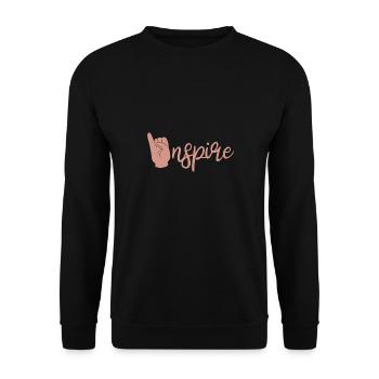 Inspire Lip Reading Sign Language Deaf ASL Teacher - Unisex Sweatshirt - black - Front - Alina (178cm) & Michal (187cm)