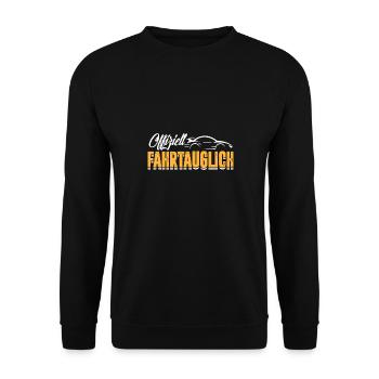 Offiziell Fahrtauglich 18. Geburtstag Führerschein - Unisex Pullover - Schwarz - Vorne - Alina (178cm) & Michal (187cm)